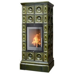 Kachlová Krbová kamna ABX Venezia exklusive L, Zelená